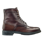 Santoni Coleman F2 Wingtip Brogue Boots Brown