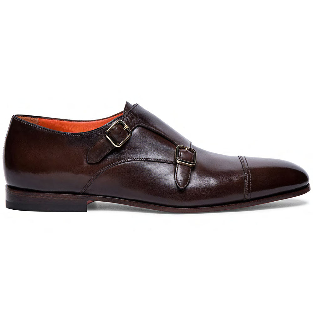 Santoni Daemons SLFT50 Double Monkstrap Shoes Dark Brown