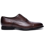 Santoni DARIAN-B-SDST50 Tumbled Calfskin Oxfords Dark Brown