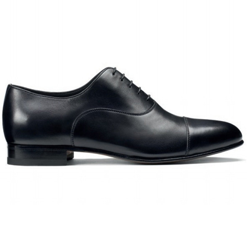 Santoni Darian Toe Cap Oxford Shoes Black