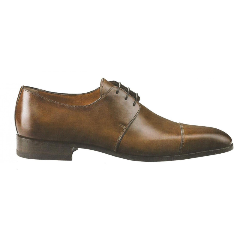 Santoni Darwin Hand Antique Cap Toe Shoes Brown