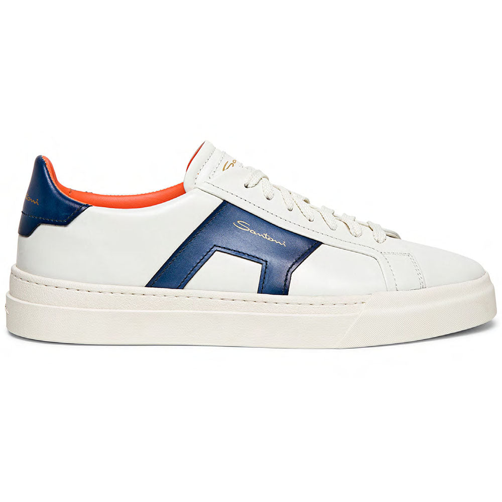 Santoni DBS1 Calfskin Sneakers Puro White / Blue