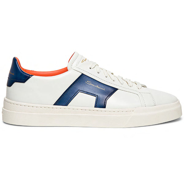 Santoni DBS1 Calfskin Sneakers Puro White / Blue