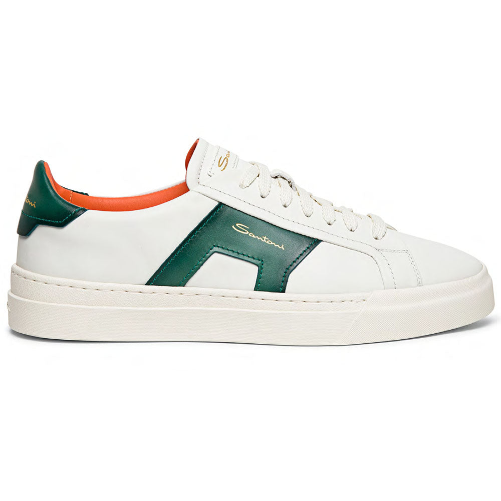 Santoni DBS1 Calfskin Sneakers Puro White / Green
