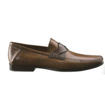 Santoni Devan Woven Strap Loafers Brown