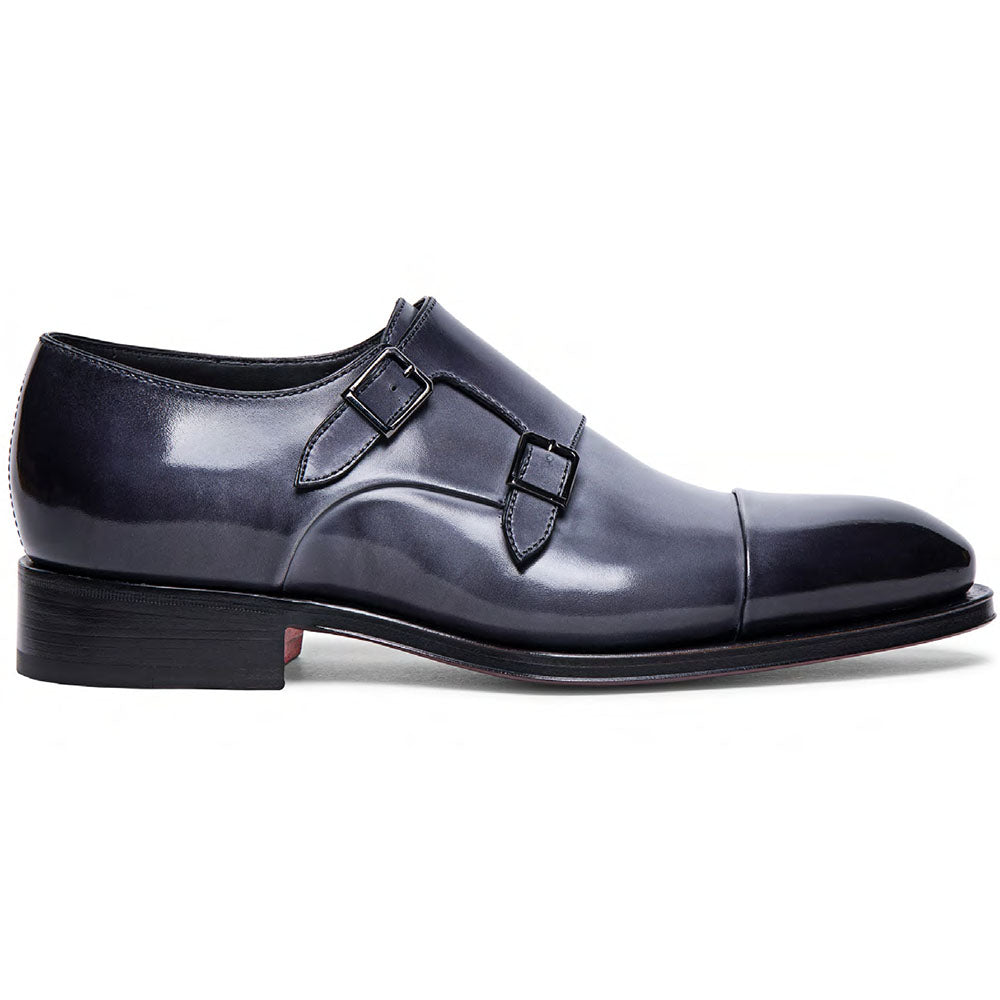 Santoni Dithered GACN51 Double Monkstrap Shoes Blue