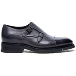 Santoni Divot Tumbled Calfskin Shoes Gray