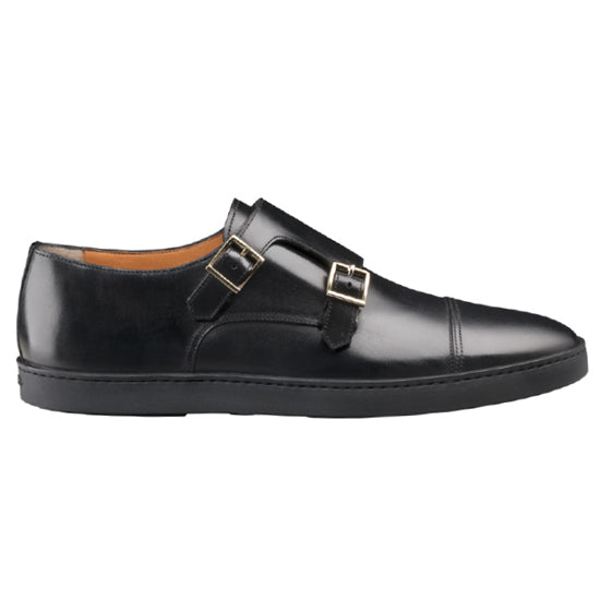 Santoni Donato 1 Double Monk Strap Black