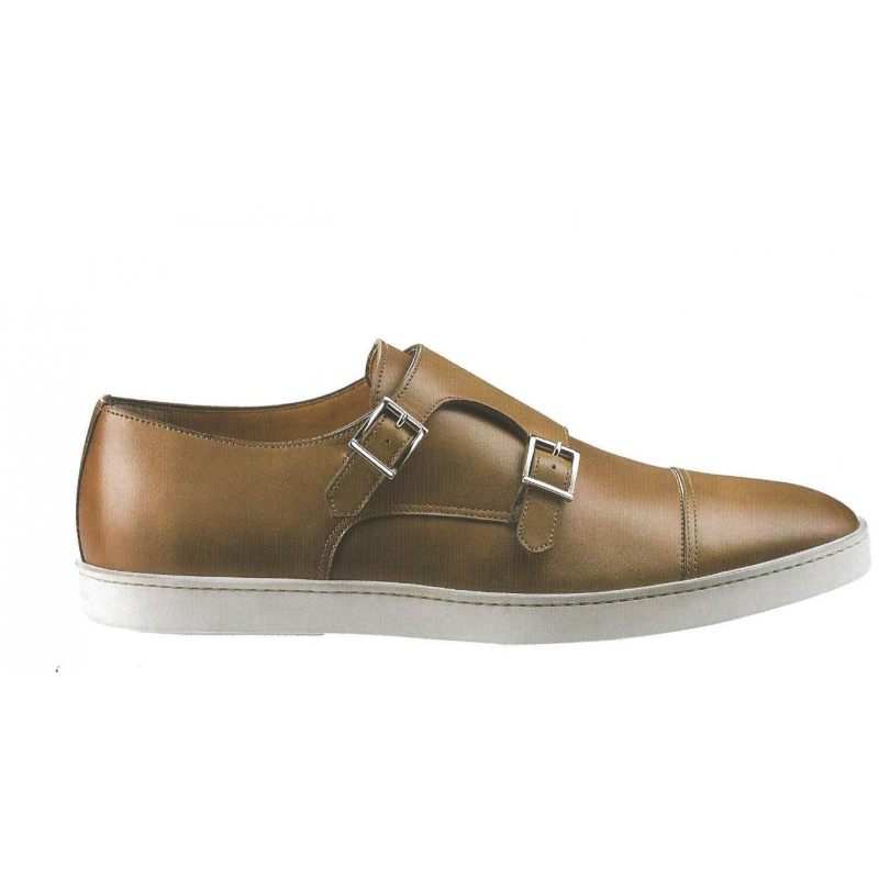 Santoni Donato N5 Double Monk Strap Sneakers Tan