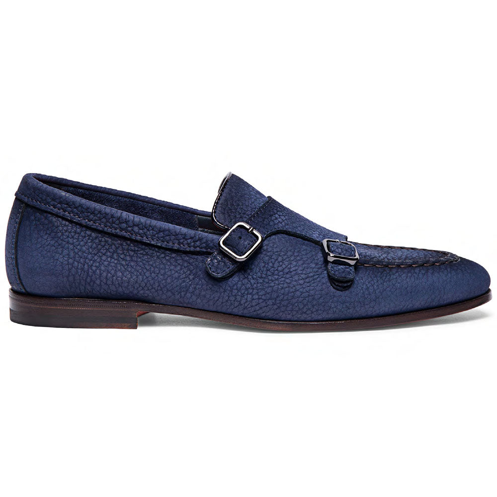 Santoni Dong ETGU59 Double Monkstrap Loafers Dark Blue