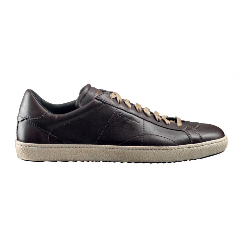 Santoni Dorado W3 Calfskin Sneakers Dark Brown