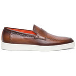 Santoni Dowdy Calfskin Loafers Brown