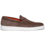 Santoni Dowdy GEX-M45 Suede Loafers Taupe