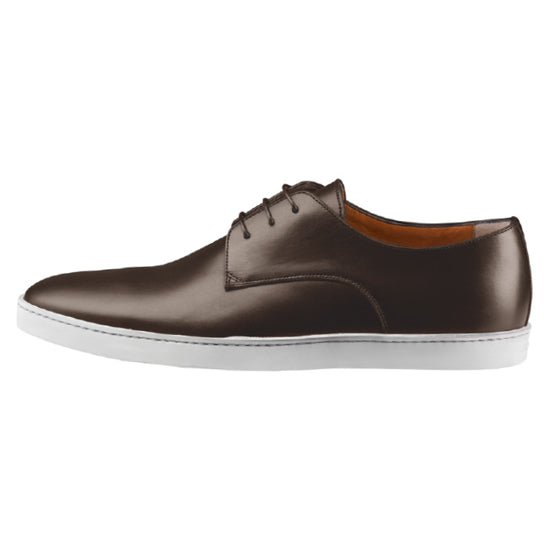 Santoni Doyle W2 Plain Toe Lace Up Dark Brown