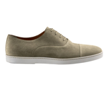 Santoni Durbin S5 Suede Cap Toe Sneakers Taupe