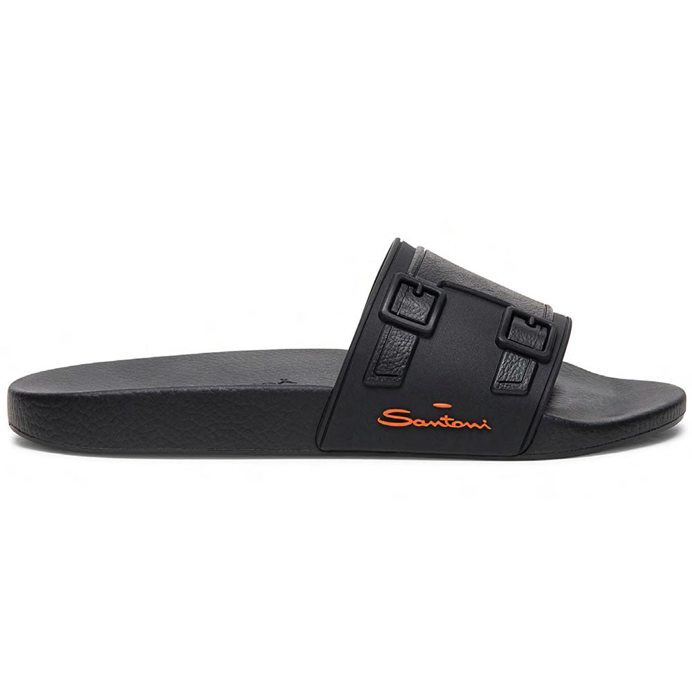 Santoni Edison TPUN01 Rubber Pool Slide Black