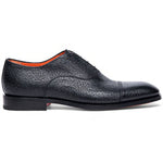 Santoni Eion Tumbled Calfskin Oxfords Black