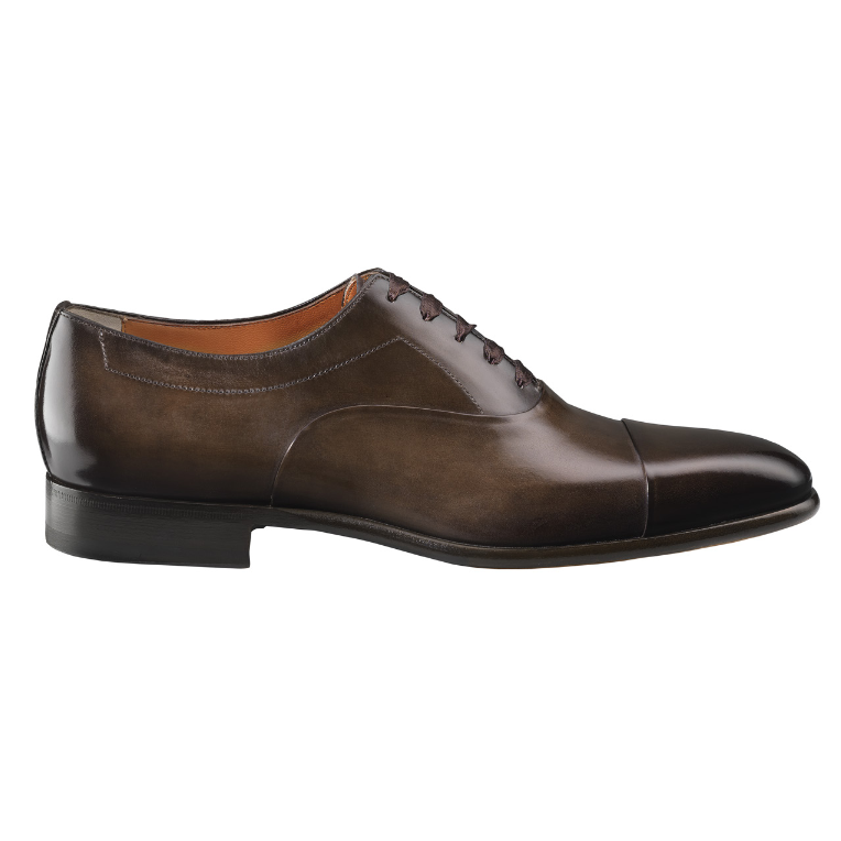 Santoni Elon 3 Cap Toe Bal Oxfords Dark Brown