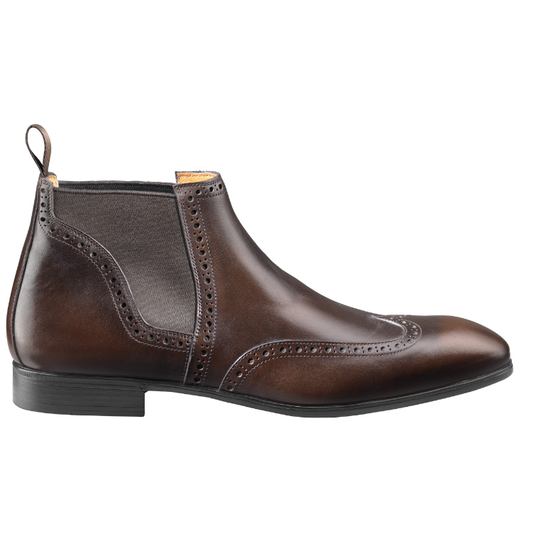 Santoni Elonzo G3 Wingtip Boots Dark Brown