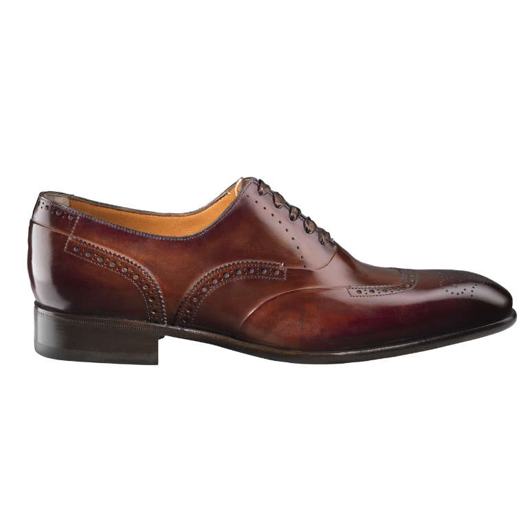 Santoni Enrico 2 Medallion Toe Wingtip Oxfords Brown