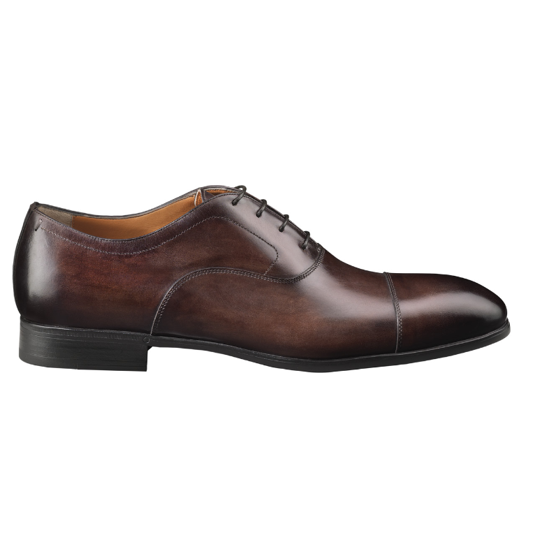 Santoni Ethan Cap Toe Bal Oxfords Dark Brown