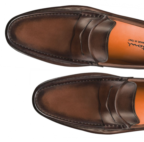Santoni Fergus 2 Penny Loafers Brown
