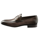 Santoni Fontaine 3 Penny Slip On Dark Brown