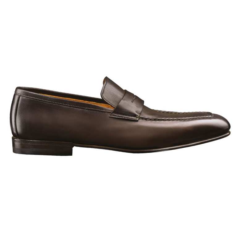Santoni Fox 3 Gooyear Welt Penny Loafers Dark Brown