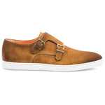 Santoni Freemont Suede Double Monkstrap Brown
