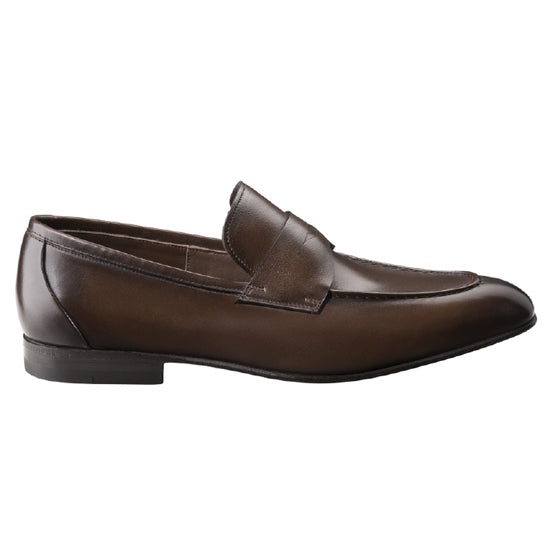 Santoni Gannon 2 Penny Slip On Brown