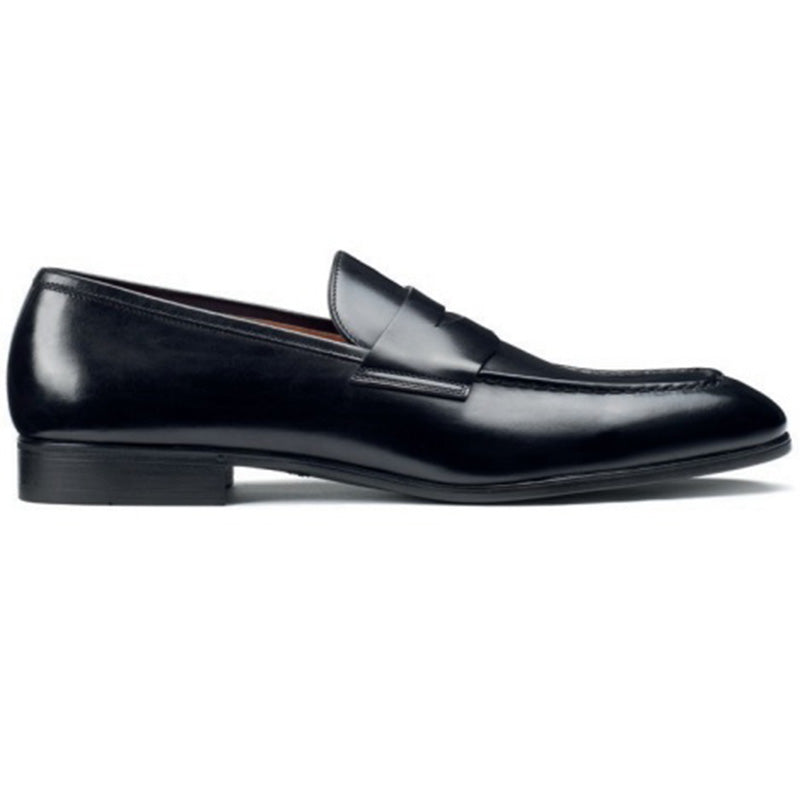 Santoni Gavin Penny Loafer Shoes Black