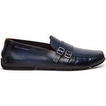 Santoni Hal GFRU59 Double Buckle Drivers Blue