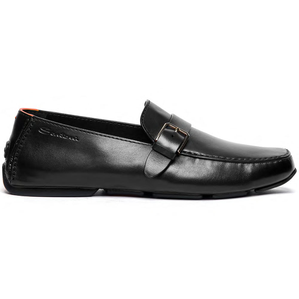 Santoni Hamel GFRN01 Single Buckle Drivers Black