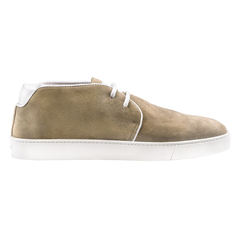 Santoni Huron S5 Suede Sneakers Taupe