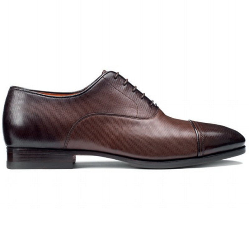 Santoni Iafet P3 Toe Cap Oxford Shoes Brown