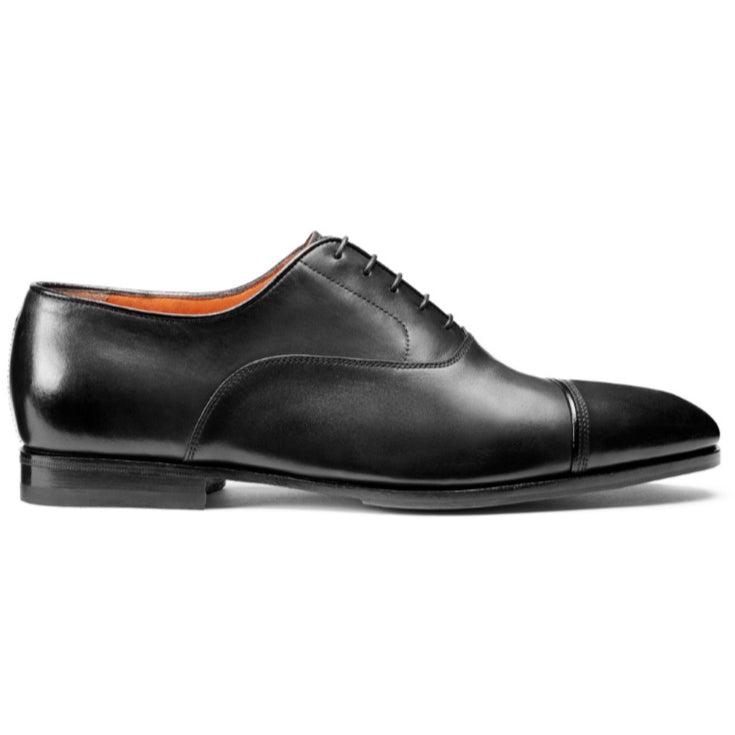 Santoni Iafet S2 Cap Toe Oxfords Black