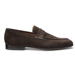 Santoni Imam SYWT50 Suede Loafers Dark Brown