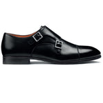 Santoni Inca O1 Double Buckle Shoes Black