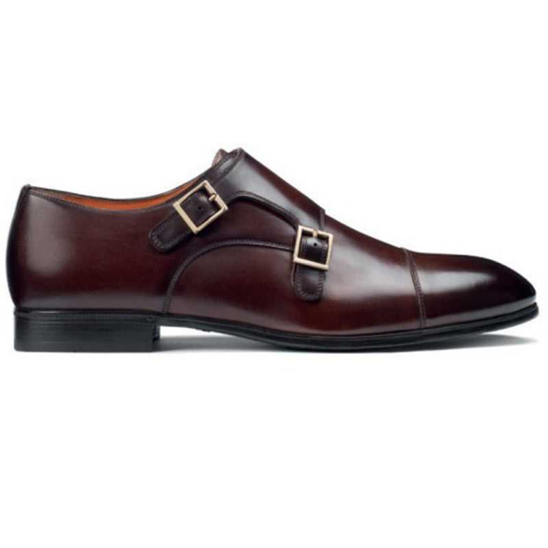 Santoni Double Buckle Shoes Dark Brown