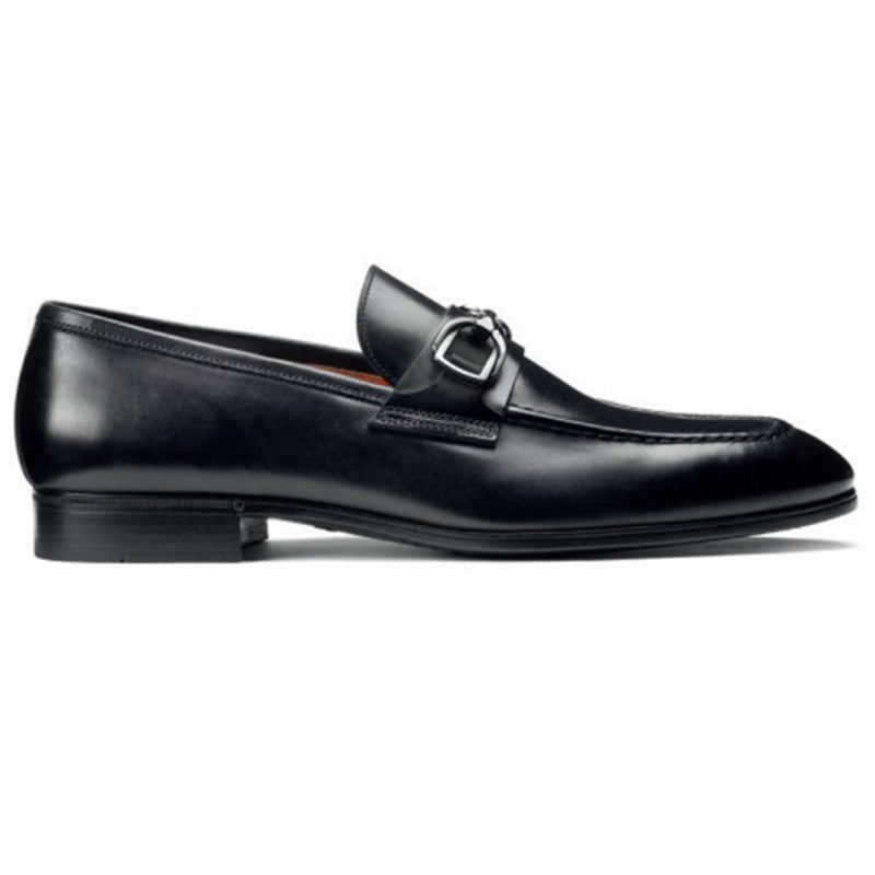 Santoni Indra O1 Penny Loafer Shoes Black
