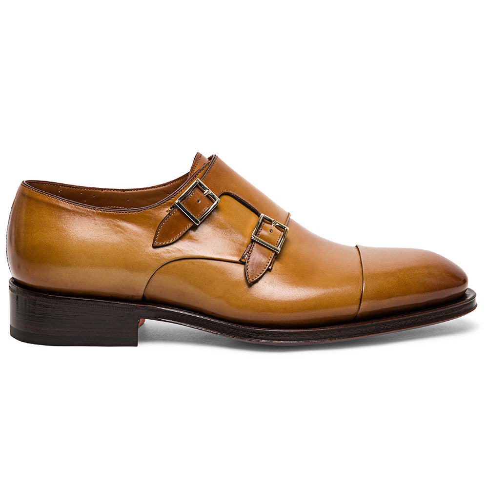 Santoni IRA AVVDC24 Double Monk Strap Light Brown