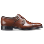 Santoni Ira V1 Double Monk Strap Shoes Light Brown