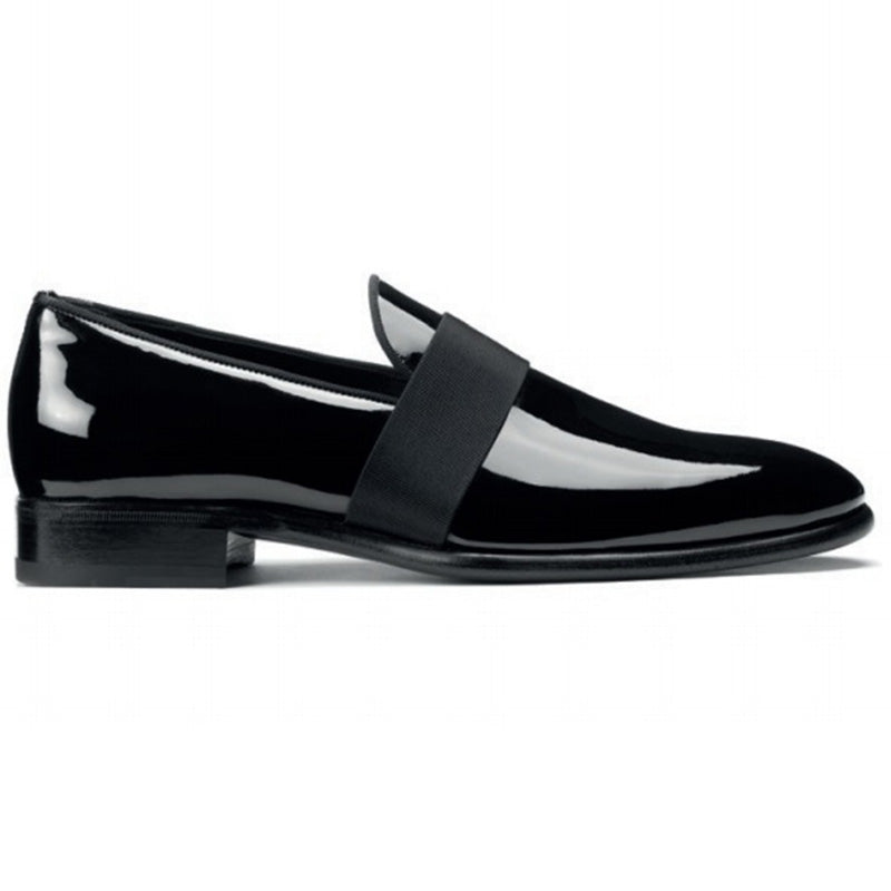 Santoni Patent Leather Loafers Black