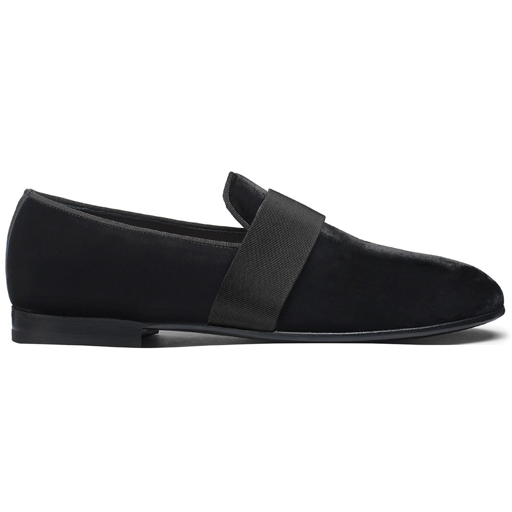 Santoni ISOMER-VLUN01 Velvet Slipper Black