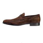 Santoni Jacob Suede Penny Loafers Brown