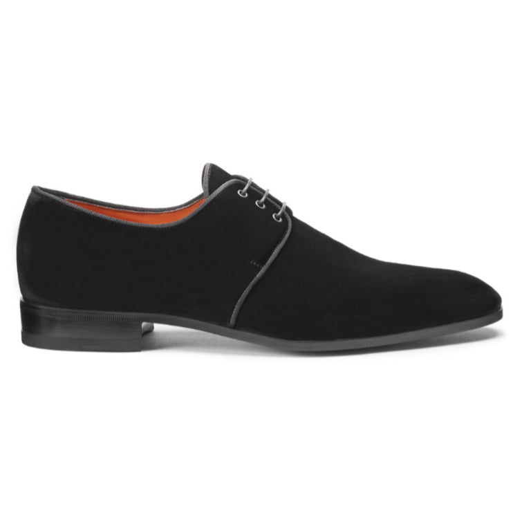 Santoni Knight 1 Velvet Derby Shoes Black