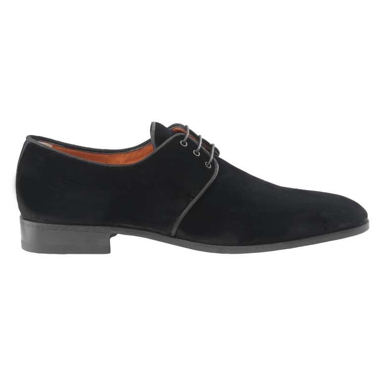 Santoni Knight Velvet Bluchers Black