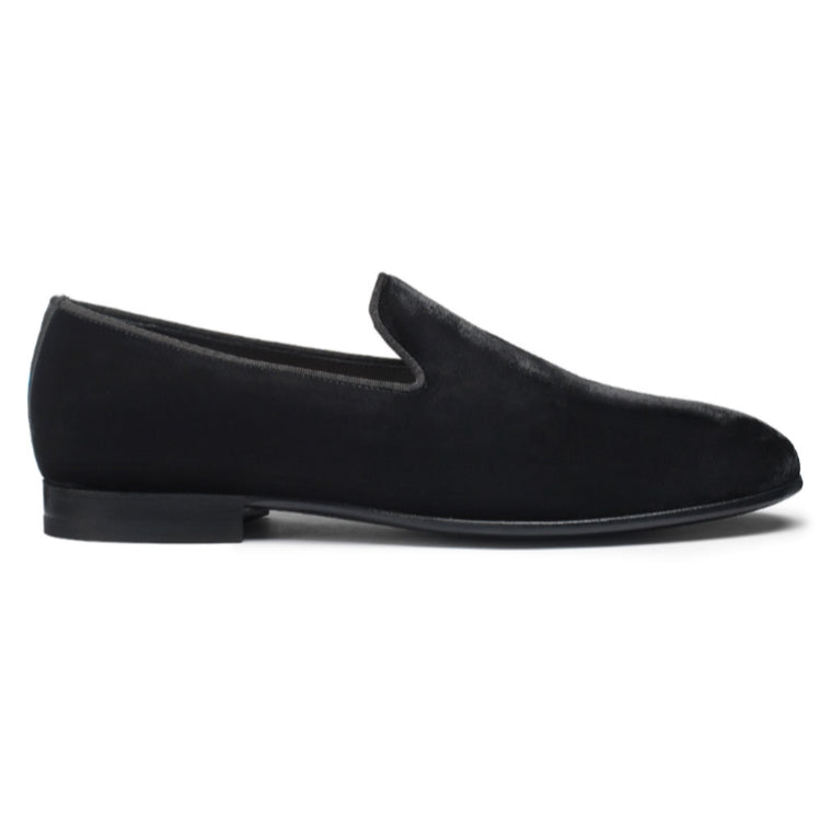 Santoni Velvet Loafers Black