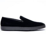 Santoni Muad V7-01 Velvet Slip-on Sneakers Black