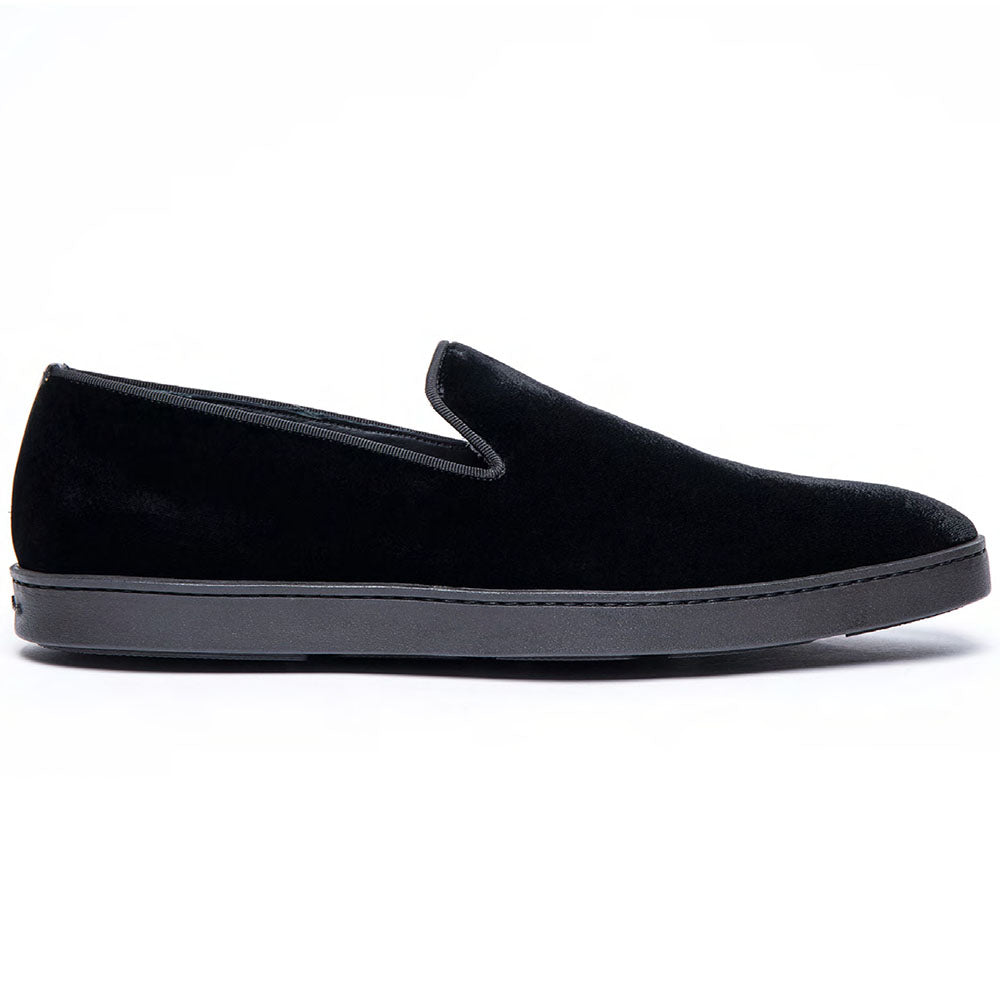 Santoni Muad V7-01 Velvet Slip-on Sneakers Black